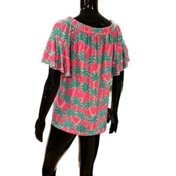 NWT Simply Southern collection off shoulder Sass Top Palm size small - Picture 7 of 13